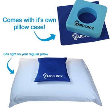 Easy Sleep Ear Memory Foam Pillow, No-Pain Foam Pillow for Sore Ears, Soft Support Ear Pillows for Side Sleepers